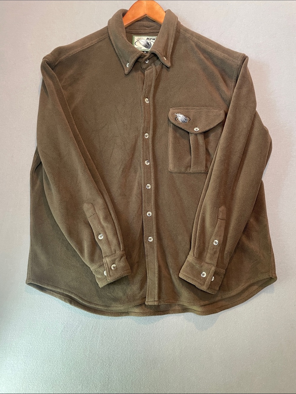 Mack’s Prairie Wings Men’s Brown Fleece Outdoor/ Hunting Button-Up Shirt Size M